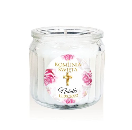 Świeczka zapachowa na Komunię, upominek dla gości