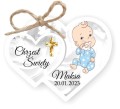 Papierowa zawieszka do prezentów na Chrzest z chłopcem