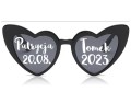 okulary z imionami Pary Młodej na ślub