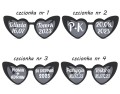 HIT tego sezonu!! CZARNE okulary z imionami Pary Młodej na wesele, okulary retro w kształcie serca na ślub