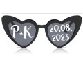 HIT tego sezonu!! CZARNE okulary z imionami Pary Młodej na wesele, okulary retro w kształcie serca na ślub