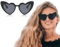 CZARNE okulary w kształcie serca