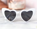 BIAŁE okulary w kształcie serca, okulary w stylu Retro