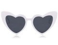 BIAŁE okulary w kształcie serca, okulary w stylu Retro