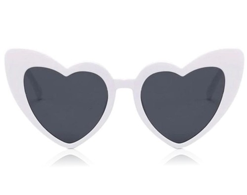 BIAŁE okulary w kształcie serca, okulary w stylu Retro