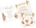 Zaproszenie na chrzest w stylu boho, zaproszenia na Chrzest Święty do wypisania, zaproszenia BOHO beżowe