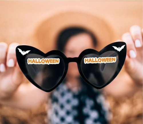 Czarne okulary na HALLOWEEN Akcesoria do zdjęć