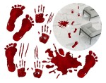 ŚLADY KRWI Naklejki na Halloween, Czerwone dłonie krwawe Stopy