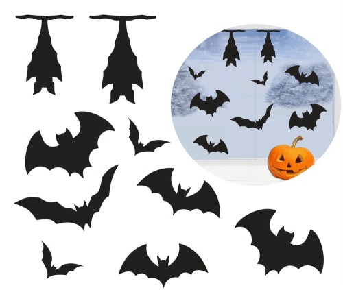 Dekoracje na Halloween Naklejki Nietoperze Czarne