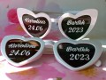 BIAŁE okulary z naklejką na Nowy Rok, Andrzejki, Sylwestra, Okulary z napisami na Imprezy