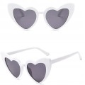 białe okulary serca sunglasses heart shape