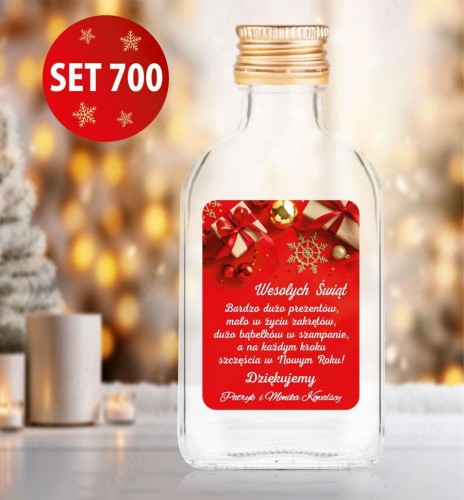 Butelka 100 ml z życzeniami Świątecznymi, naklejki na butelki życzenia na święta