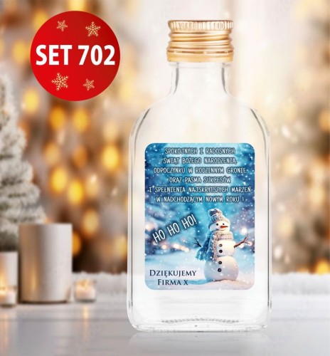 Butelka z personalizowanymi życzeniami świątecznymi dla klientów lub kontrahentów , świąteczny upominek firmowy
