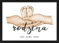 Plakat Obraz Metryczka Małe Stópki,Baby shower