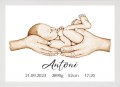 Plakat Ścienny Obraz Personalizowany Narodziny dziecka