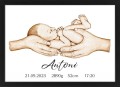 Plakat Ścienny Obraz Personalizowany Narodziny dziecka,Chrzest