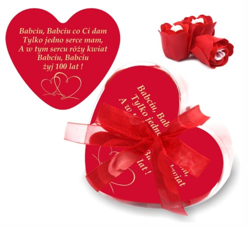 Prezent na DZIEŃ BABCI mydlane róże z życzeniami