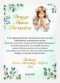 Plakat w ramce dla chrzestnej na i komunie, droga Mamo Chrzesna, ramka od dziewczynki