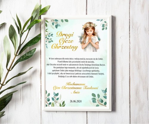 Podziękowanie dla Ojca Chrzestnego od dziewczynki