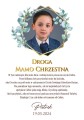 Plakat z dedykacją na I Komunię Świętą od chrześniaka