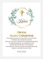 Podziękowanie dla Matki Chrzestnej Plakat z dedykacją na I Komunię Świętą eukaliptus w ramce