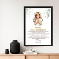 Dla Chrzestnego Plakat z dedykacją na I Komunię Świętą gałązki eukaliptusa
