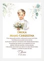 Dla Chrzestnej Plakat z dedykacją na I Komunię Świętą gałązka eukaliptusa