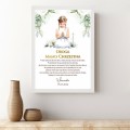 Podziękowanie dla Matki Chrzestnej Plakat z dedykacją na I Komunię Świętą od córki chrzestnej z białymi różami