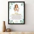 Podziękowanie dla Mamy Chrzestnej Plakat z dedykacją na I Komunię Świętą od córki chrzestnej. Kolekcja greenery