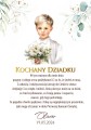 Obraz podziękowanie dla Dziadka z okazji Pierwszej Komunii Świętej z chłopcem i gałązką eukaliptusa