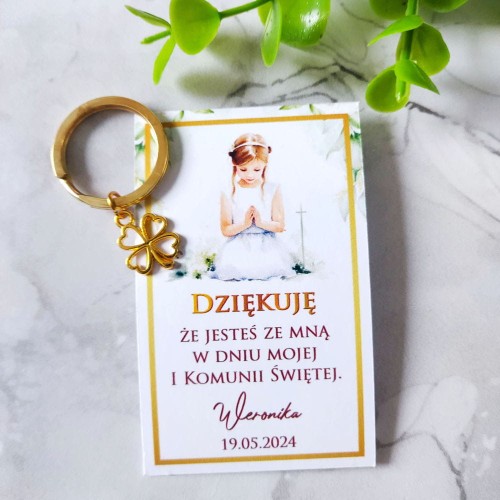 Prezent dla gości - breloczek na szczęście z dowolną zawieszką