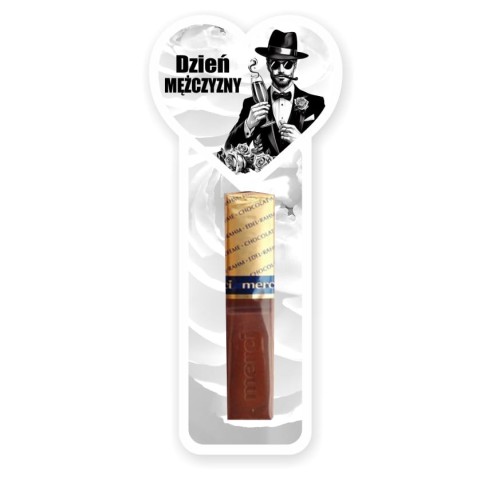 Upominek na Dzień mężczyzny, etykietki na czekoladki MERCI