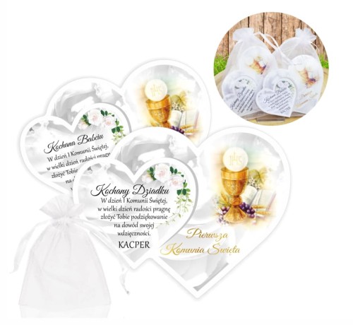 Podziękowanie dla BABCI i DZIADKA na I Komunię, Magnesy z imieniem dla dziadków
