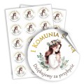 Naklejki  z dziewczynką modlącą się na I Komunię świętą