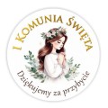 Naklejki I Komunia dziewczynka brunetka modli się
