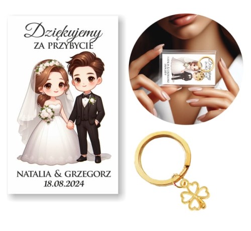 Upominek dla gości na ślub, wesele, BRELOCZEK
