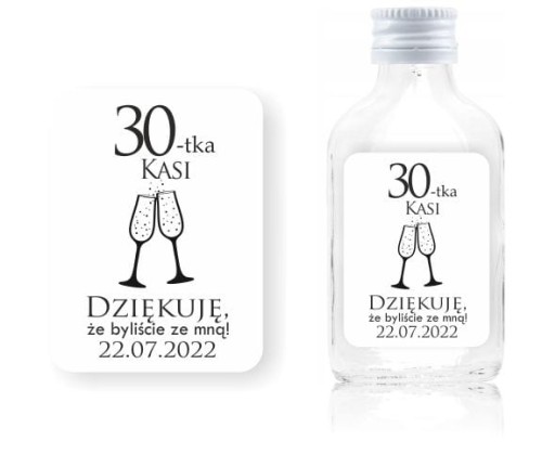 Naklejka na piersiówkę butelkę setkę 100ml Urodziny Jubileusz osiemnastka