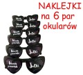 ZESTAW 6szt. Naklejki na okulary w kształcie serca na 6 par okularów