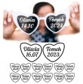 Naklejki na ślubne okulary serca
