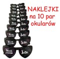 ZESTAW 10szt. Naklejki na okulary w kształcie serca na 10 par okularów