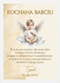Podziękowanie dla Babci z okazji Chrztu Świętego Plakat z małym Aniołkiem ze skrzydłami