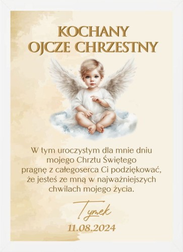 Obraz w ramie Podziękowanie dla Ojca Chrzestnego