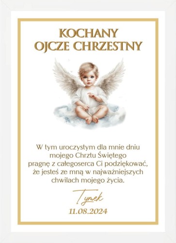Plakat w ramie Podziękowanie dla Ojca Chrzestnego