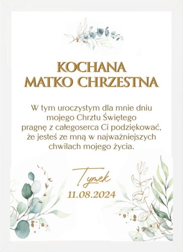 Elegancka pamiątka w ramie