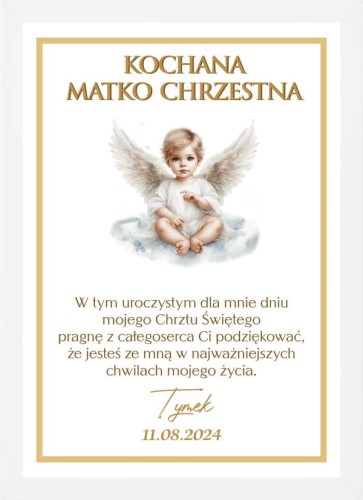 Plakat w ramie Podziękowanie dla Mamy Chrzestnej