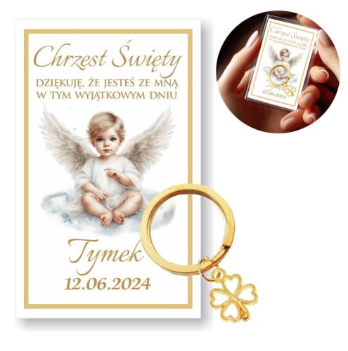 Brelok dla gości na Chrzest Podziękowanie Breloczek