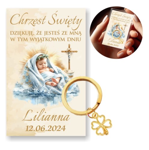 Podziękowanie dla gości na Chrzest, breloczek