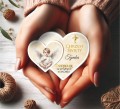 piękne podziękowanie dla gości na chrzest, magnes z aniołkiem