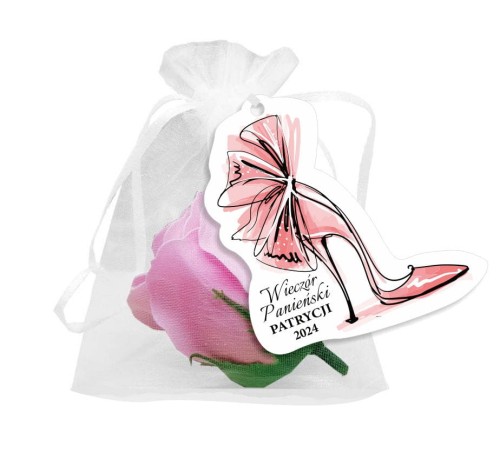 Róża mydlana z zawieszką na wieczorek panieński Podziękowanie dla koleżanek