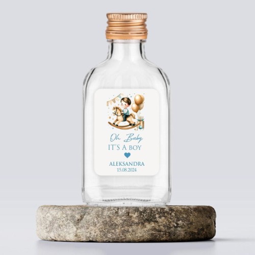 Podziękowanie na Baby Shower It's a Boy, Personalizowana butelka